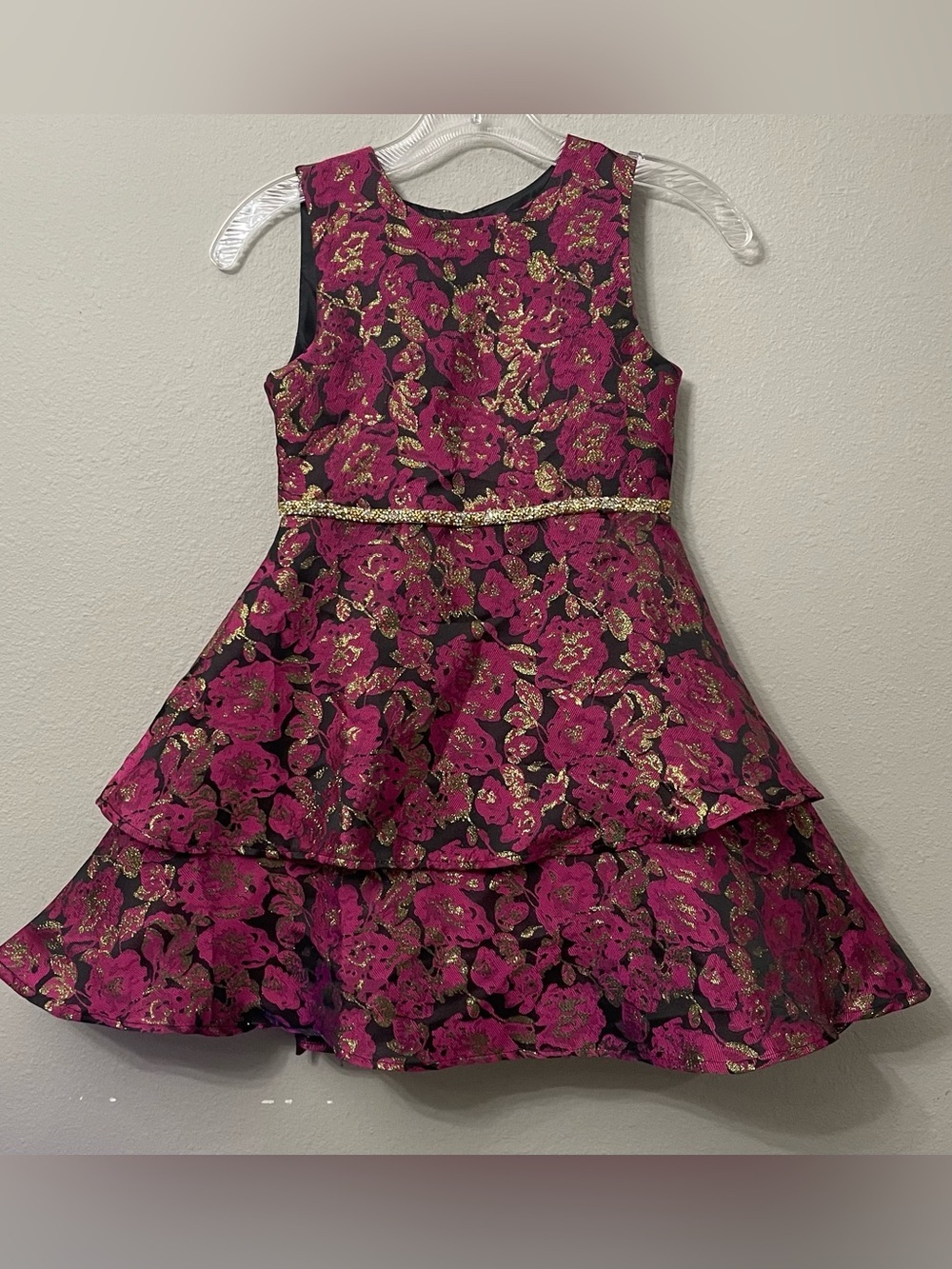 Blueberi Boulevard Floral Tiered Party Dress for Girls SZ 8 EUC